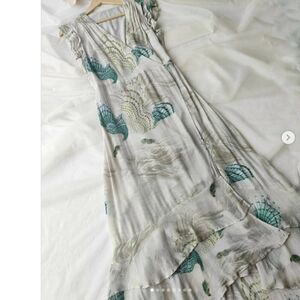 NWT All Saints Dela Ngaru Sea Green Flowy Crepe Wrap Dress US Size 0